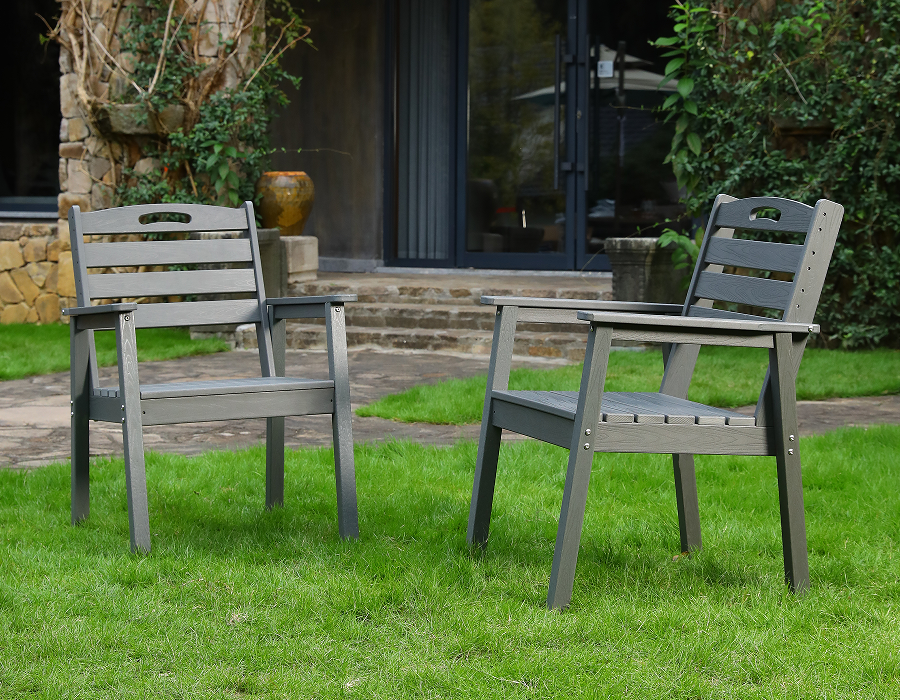 Uhlově šedá 2-balení Classic X-Back HDPE Adirondack židle