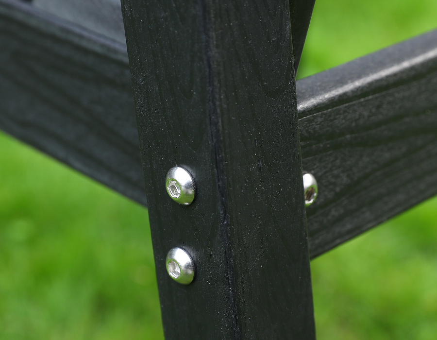 Černá jídelní židle Adirondack z HDPE s křížovým zády ve dvou baleních