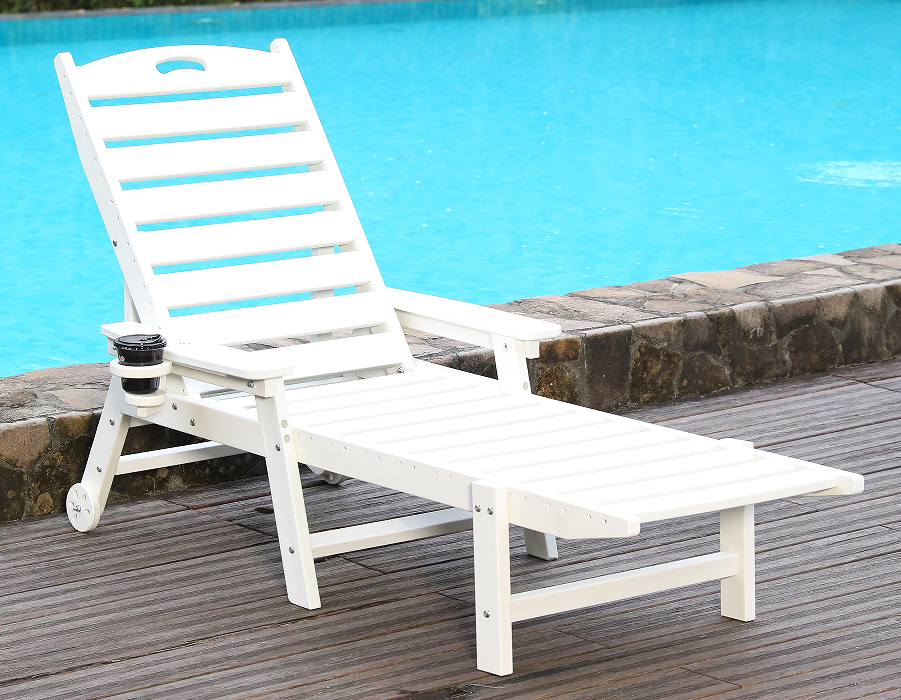 Světle bílé HDPE Solo Adirondack Lounge Chair