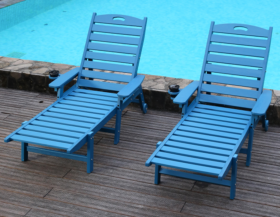 Serene Ocean Blue 2-balení HDPE polohovací sada Adirondack
