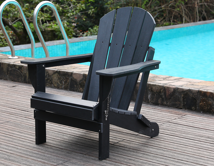 Černá židle HDPE Adirondack Frog do každého počasí