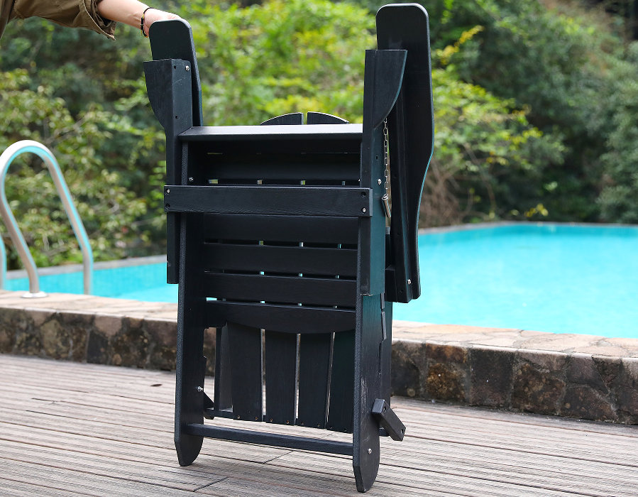 Černá židle HDPE Adirondack Frog do každého počasí