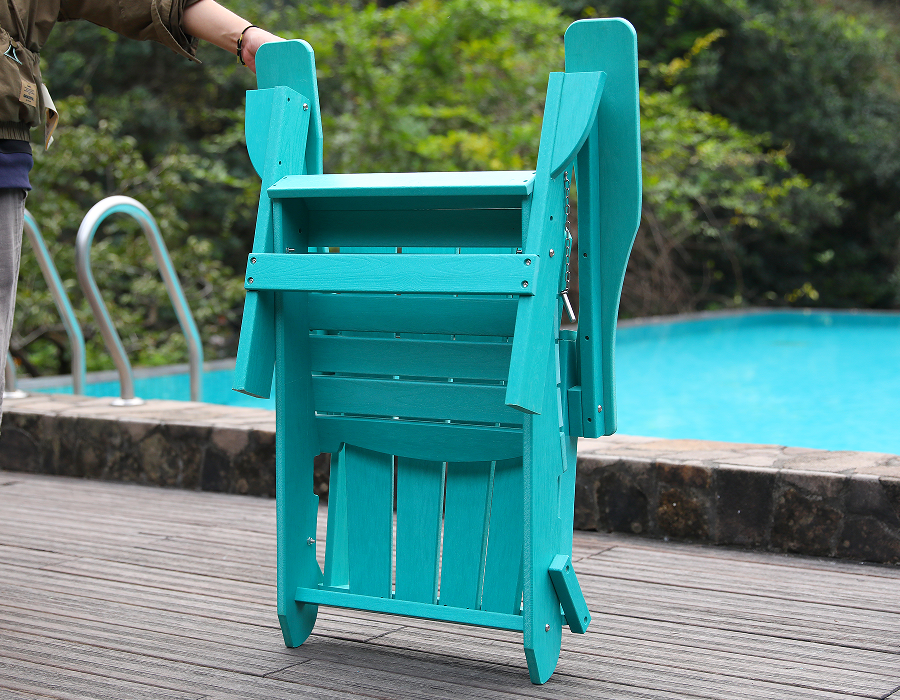 Zářivá tyrkysová HDPE Žába židle Adirondack