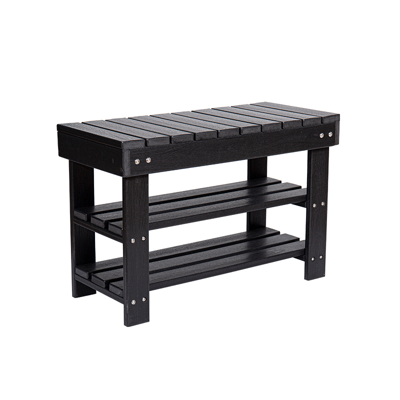 Elegantní černý HDPE třípatrový dlouhý stůl